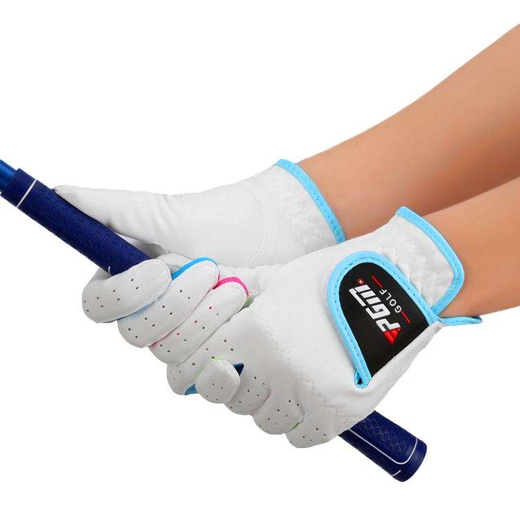 PGM One Pair Golf Microfiber Cloth Soft Comfortable Gloves for Children (Color:White Size:16)