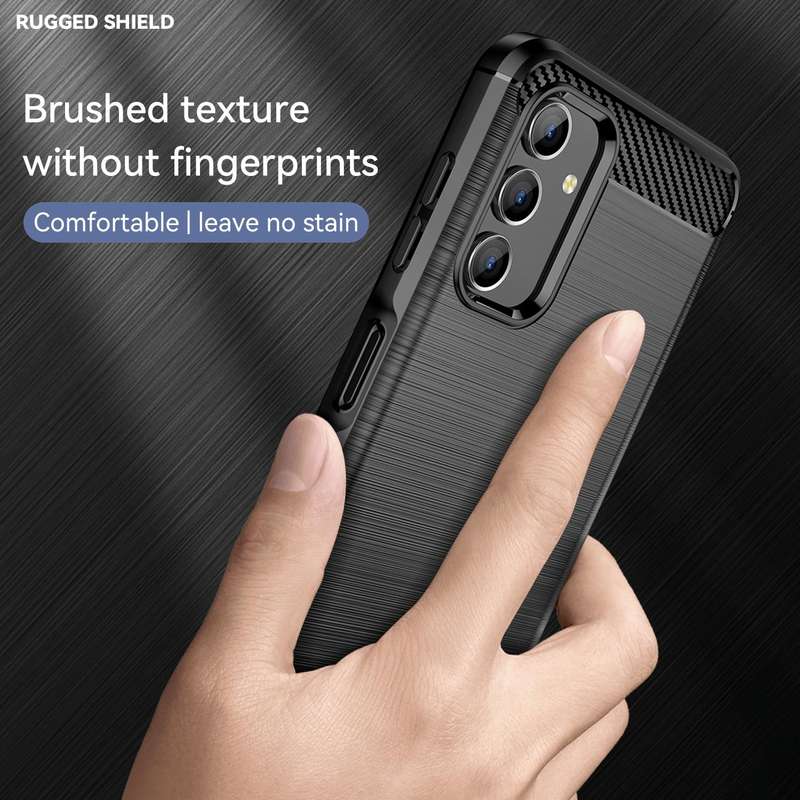 For Samsung Galaxy A04s Brushed Texture Carbon Fiber TPU Case(Black)