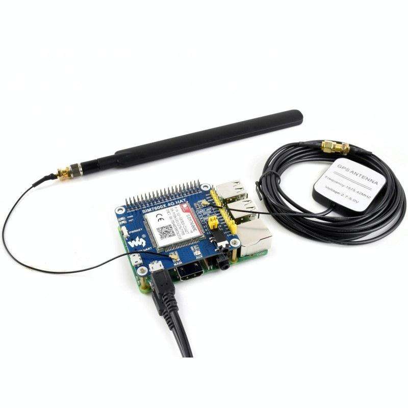 Waveshare 4G / 3G / 2G / GSM / GPRS / GNSS HAT for Raspberry Pi, LTE CAT4, for Southeast Asia, We...