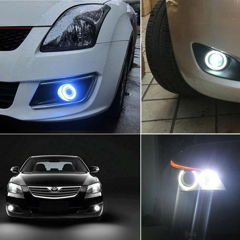 2 PCS 2.5 inch DC12-24V 10W 900LM 6500K Car Angel Eyes Fog Lamp Foglight, Cable Length: 20cm(Whit...