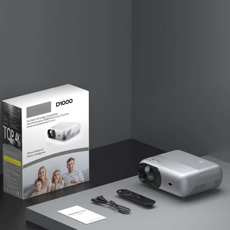 D1000 1920x1080P 320ANSI Lumens Portable Mini LCD LED Smart Projector, Screen Mirroring(UK Plug)
