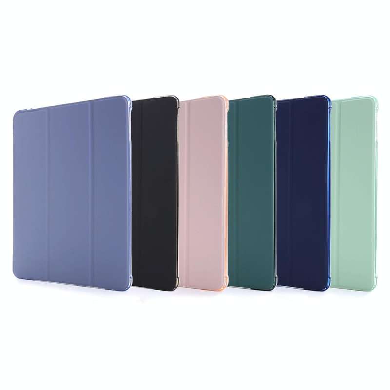 For iPad Air 2 Airbag Horizontal Flip Leather Case with Three-fold Holder & Pen Holder(Dark Green)