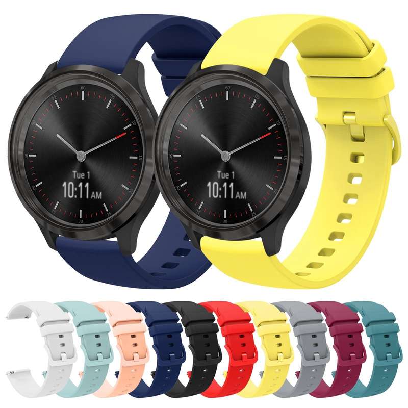 For Garmin Vivomove 3 20mm Solid Color Soft Silicone Watch Band(Navy Blue)