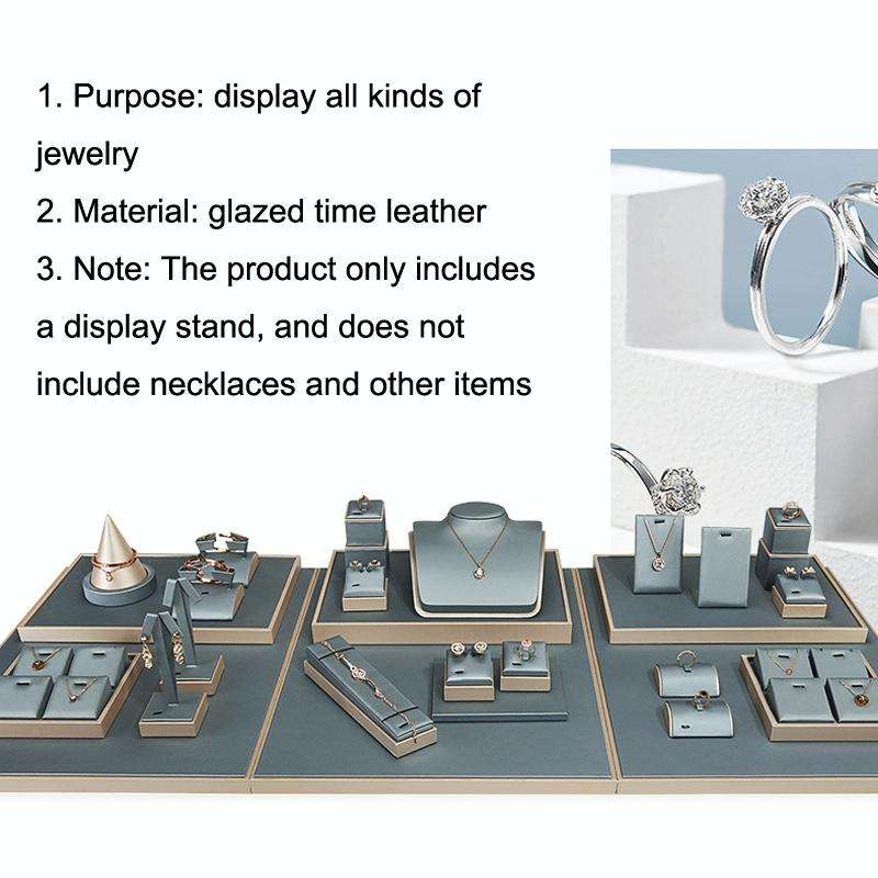 6.5x5.5x10.5cm L Shape Necklace Holder Pearl Gray Jewelry Bracelet Earrings Display Stand