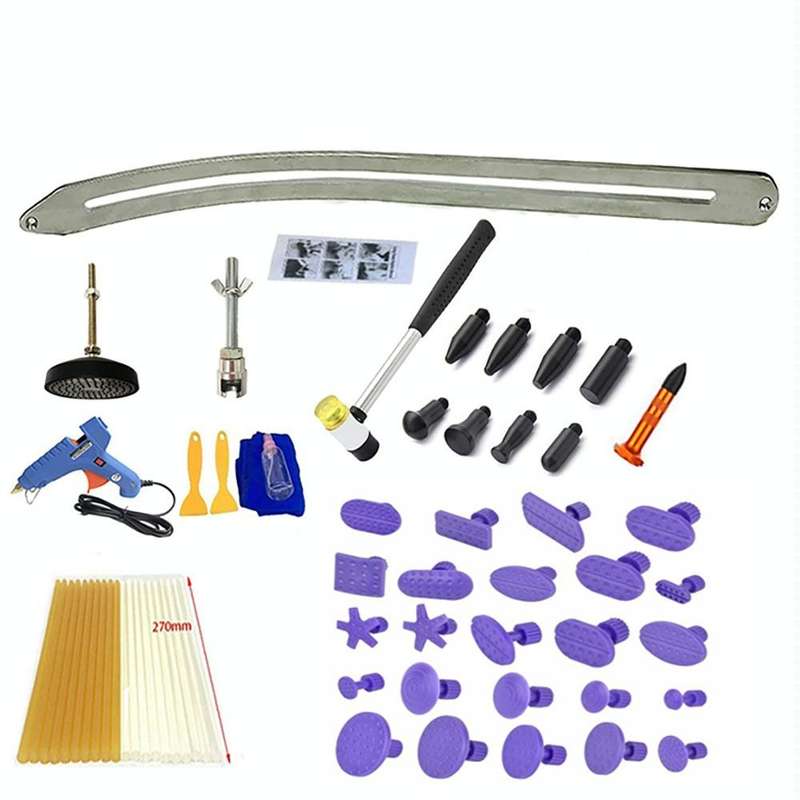 N12 66 in 1 Car Paintless Dent Removal Fender Damage Repair Puller Lifter, Plug Type:US Plug