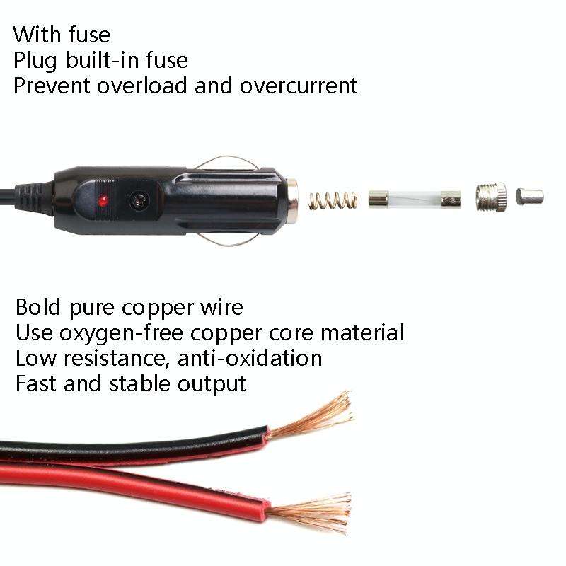Car Compressor Refrigerator Line 12/24V Semiconductor Refrigerator Power Cord Cigarette Lighter L...