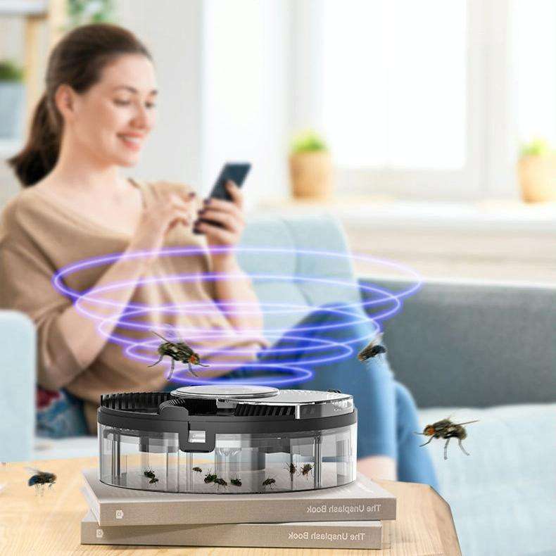 S008 Automatic Fly Killer Silent USB Household Fly Trap, Spec: Charging Type (White)