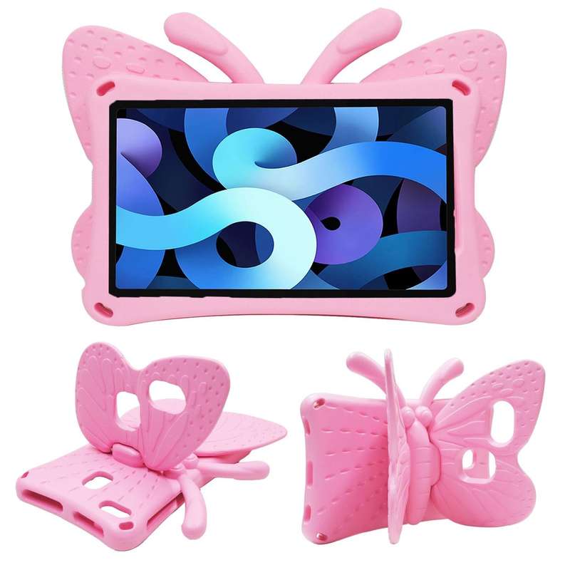 For Samsung Galaxy Tab A9 8.7 X110/X115 Butterfly Bracket Kids EVA Shockproof Tablet Case(Pink)
