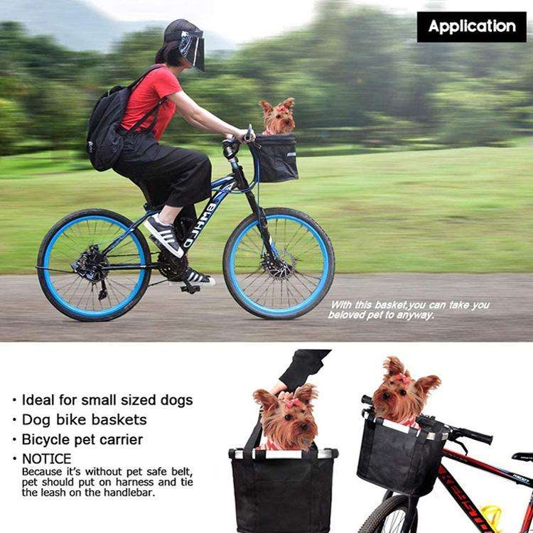 Outdoor Bicycle Front Bag Pet Basket Simple Assembly Foldable Riding Bag(Black)