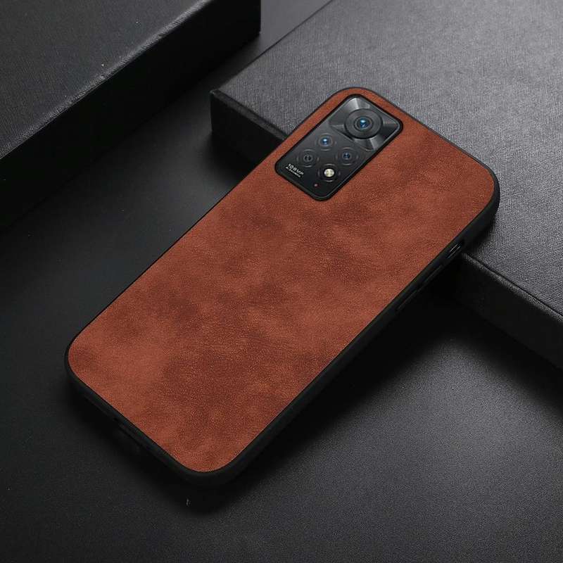 For Xiaomi Redmi Note 11 Pro Morocco Texture PU Shockproof Phone Case(Brown)