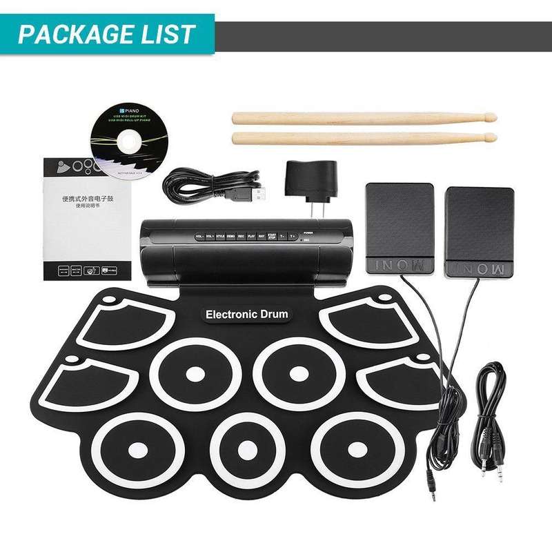 MD760 USB Electronic Drum Percussion Thicken Silicone Hand Roll Drum