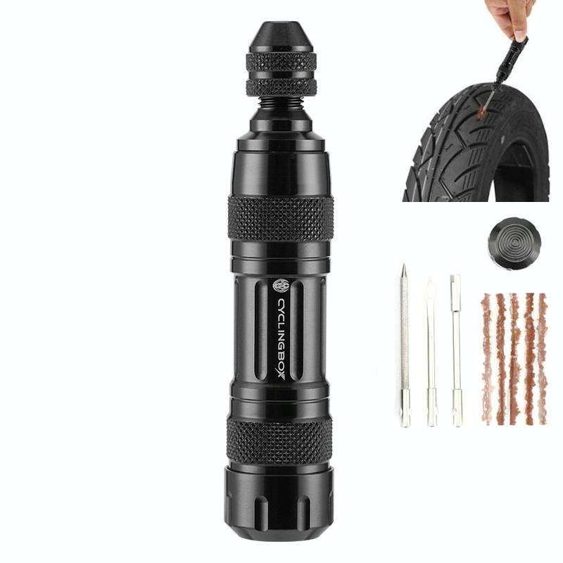 CYCLINGBOX Mountain Bike Vacuum Aluminum Alloy Tire Repair Tool Bicycle Repair Integrated Storage...