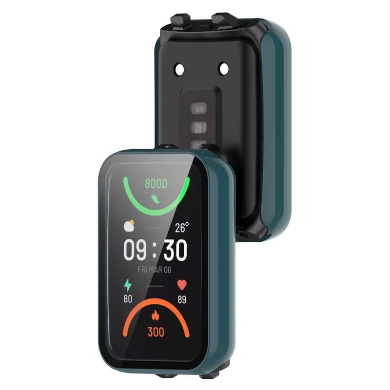 For OPPO Band 2 Tempered Glass Film PC Watch Case(Pine Green)