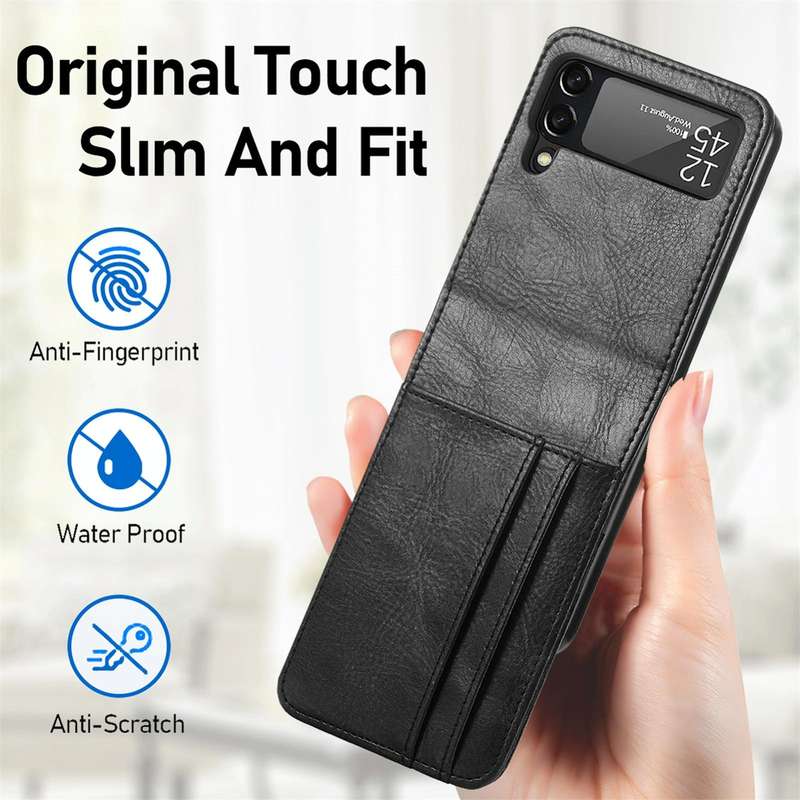 For Samsung Galaxy Z Flip4 5G Vertical Flip Card Slot Leather Phone Case(Black)