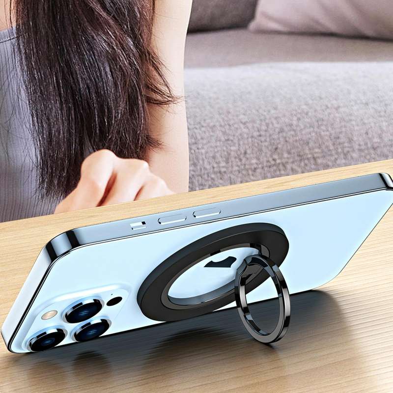 Magsafe Magnetic Frosted Phone Ring Holder(Black)