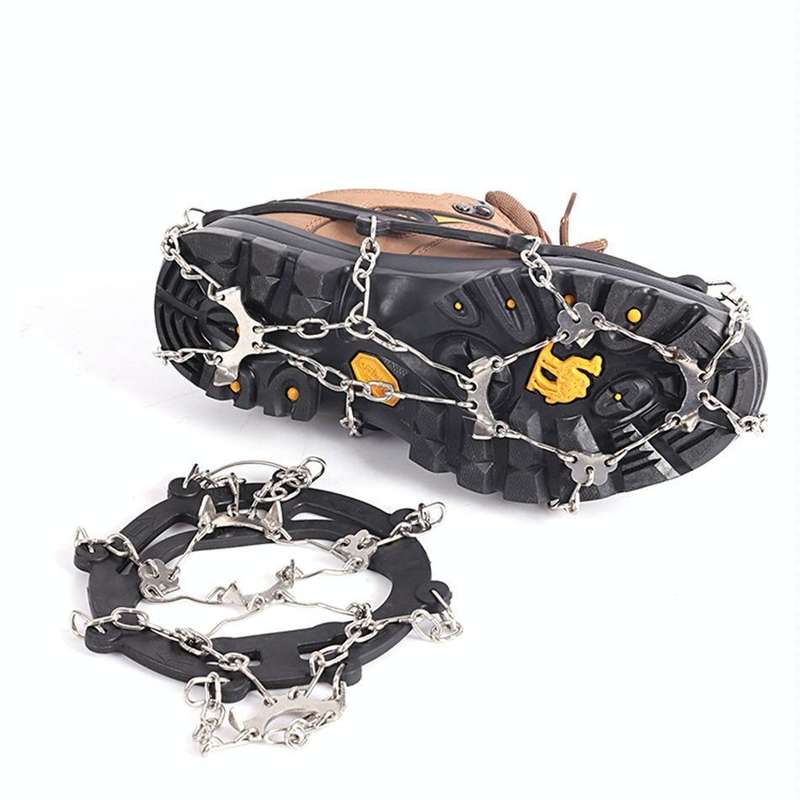 10 Spikes Crampons Ice Snow Non-slip Shoe Cover Outdoor Mountaineering Crampons(Black)