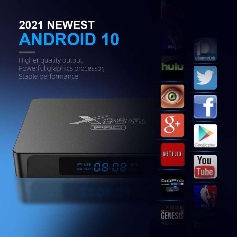 X96Q PRO 4K Smart TV BOX Android 10.0 Media Player, Allwinner H313 Quad Core ARM Cortex A53, RAM:...