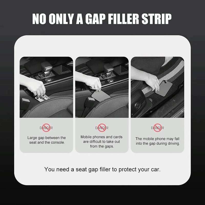 1 Pair Car Seat Gap Bar Car Interior Armrest Box Gap Leak-proof Filler (Beige)