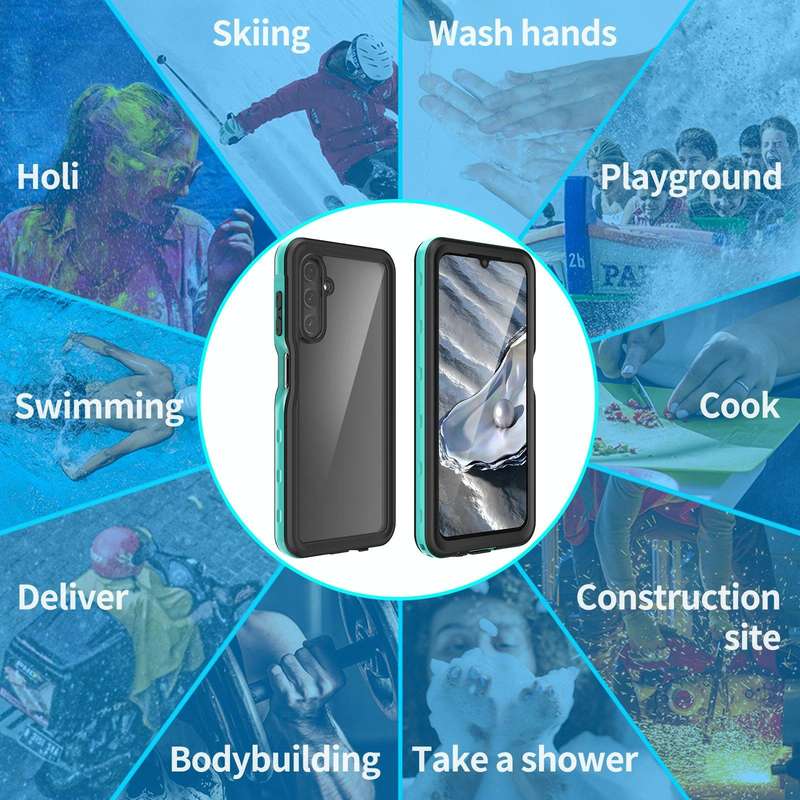 For Samsung Galaxy A14 5G RedPepper 360 Full Body Rugged Waterproof Phone Case(Blue)