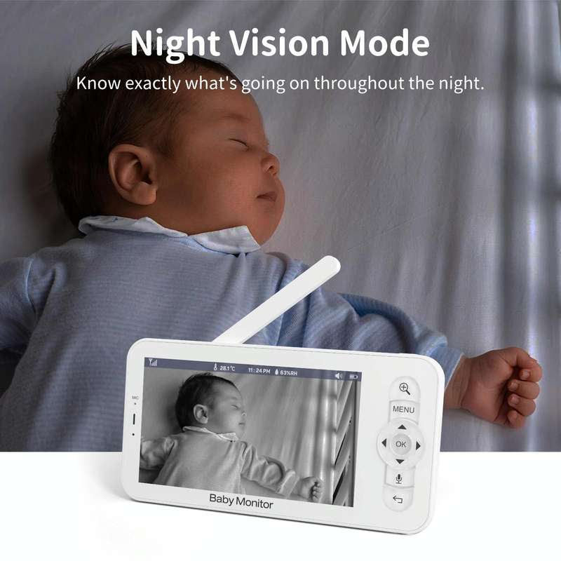5 Inch HD Baby Monitor Wireless Wifi Baby Care Camera US Plug