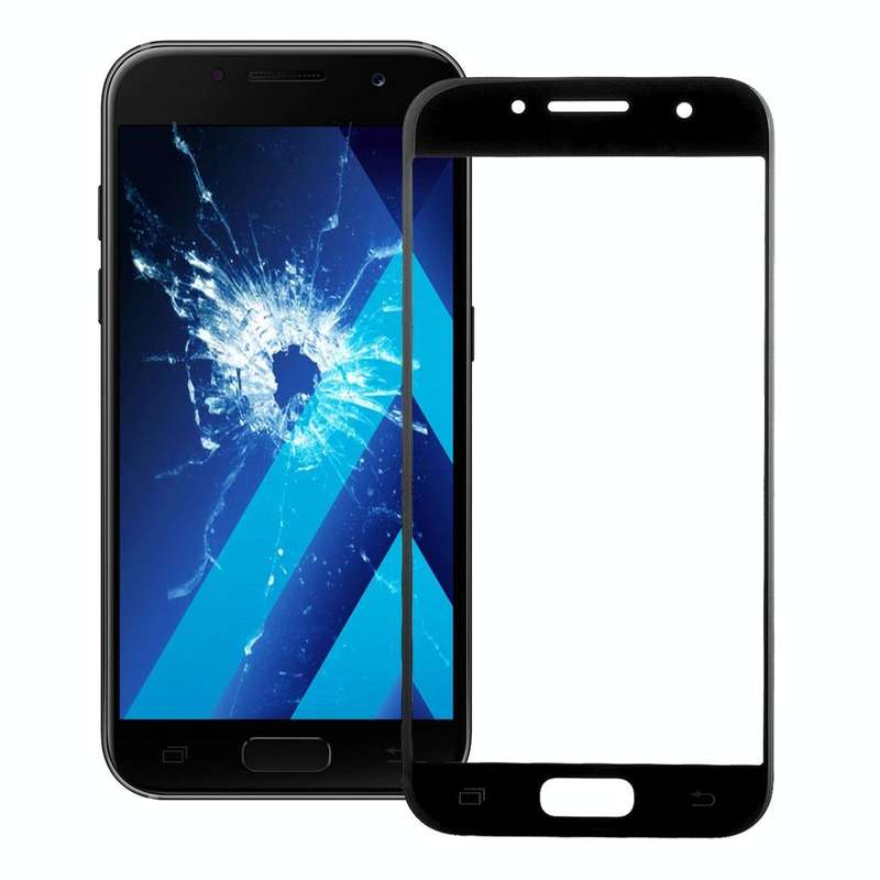 For Galaxy A3 (2017) / A320  Front Screen Outer Glass Lens (Black)