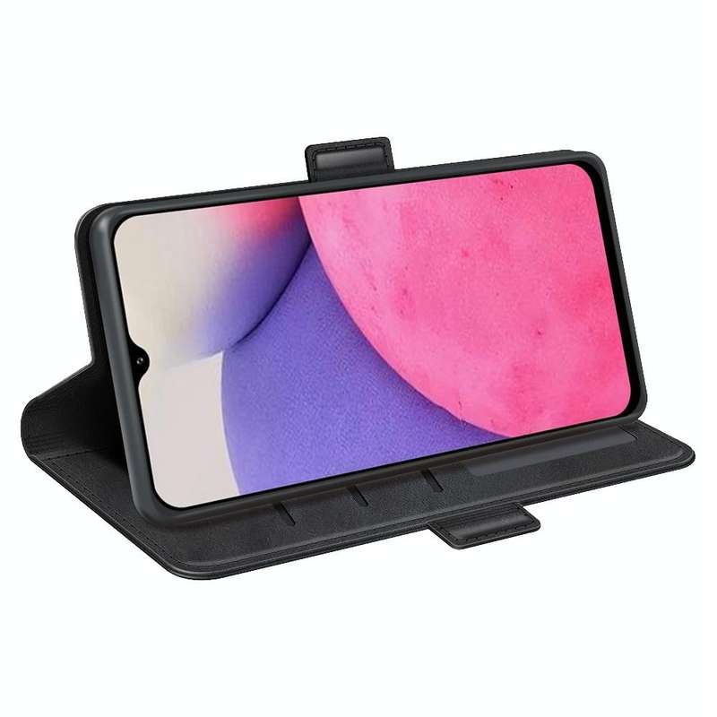 For Samsung Galaxy A33 5G Dual-side Magnetic Leather Case with Holder & Card Slots & Wallet(Black)
