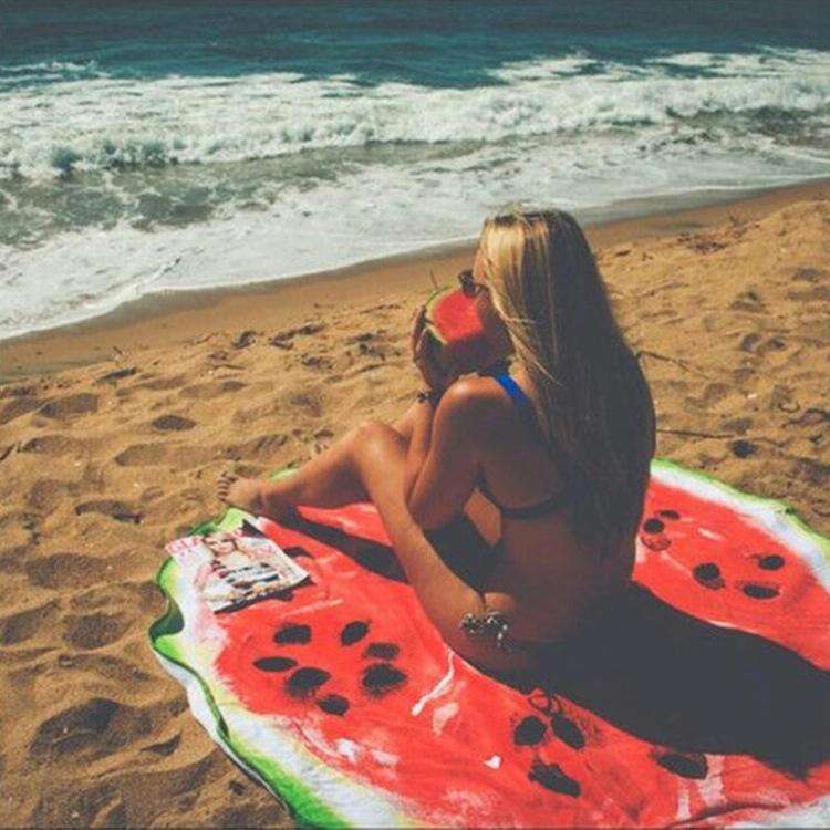 Watermelon Pattern Printed Summer Bath Towel Sand Beach Towel Shawl Scarf, Size: 150 x 150cm