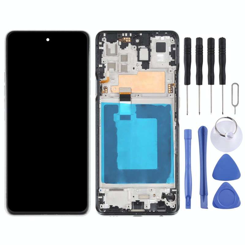 Original LCD Screen for for LG Q92 5G Digitizer Full Assembly with Frame (Silver)