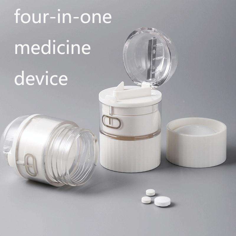 S0466 Medicine Cutter Tablet Grinding Cutter Medicine Dispensing Transparent Portable Storage Box...