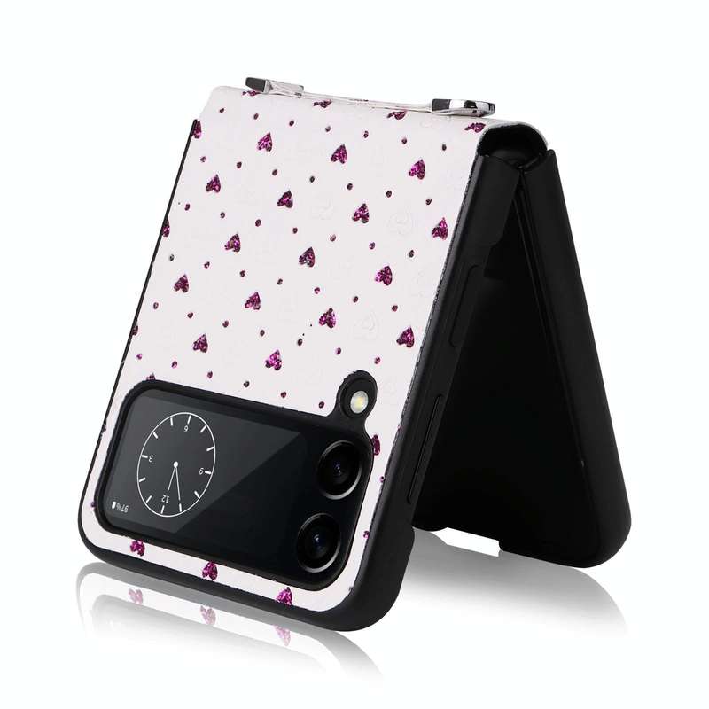 For Samsung Galaxy Z Flip4 5G Colorful Love Lanyard Phone Case(Purple)
