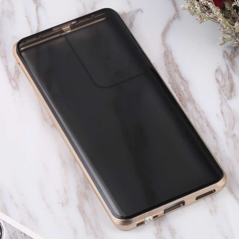 For Samsung Galaxy S21 Ultra 5G Anti-peeping Magnetic Double-sided Tempered Glass Phone Case(Gold)