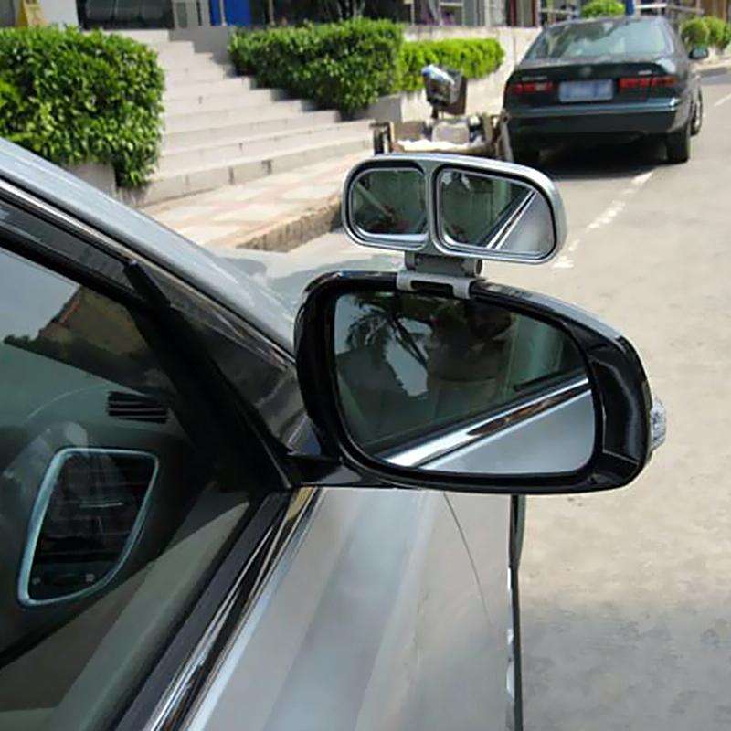 Right Side Rear View Blind Spot Mirror Universal adjustable Wide Angle Auxiliary Mirror(Silver)
