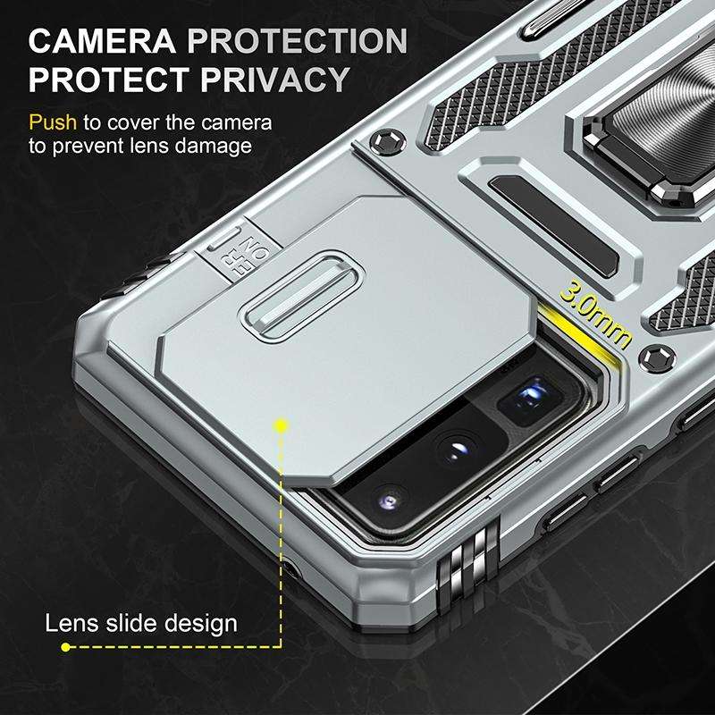 For Samsung Galaxy S20 Ultra Armor PC + TPU Camera Shield Phone Case(Grey)