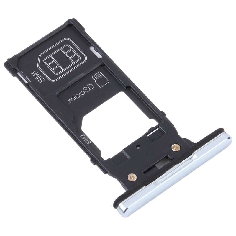 For Sony Xperia XZ2 Premium Original SIM Card Tray + SIM / Micro SD Card Tray (Silver)