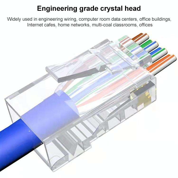 10pcs /Pack Cat6e Unshielded Pass Through RJ45 Connector Modular Plug