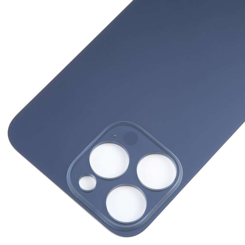 For iPhone 15 Pro Max Easy Replacement Big Camera Hole Glass Back Battery Cover(Blue)