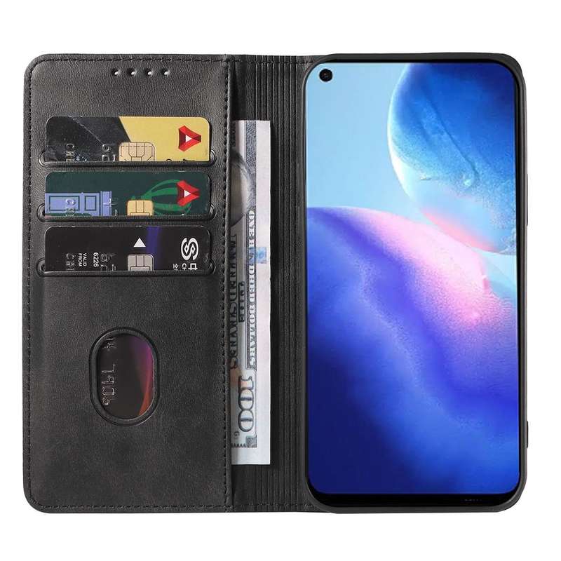 For OPPO Reno5 5G Magnetic Closure Leather Phone Case(Black)