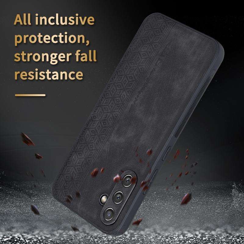 For Samsung Galaxy A54 5G AZNS 3D Embossed Skin Feel Phone Case(Brown)