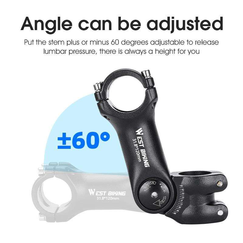 WEST BIKING Mountain Bike Adjustable Handlebar Angle Riser Handlebar Lift Accessories 31.8x100mm