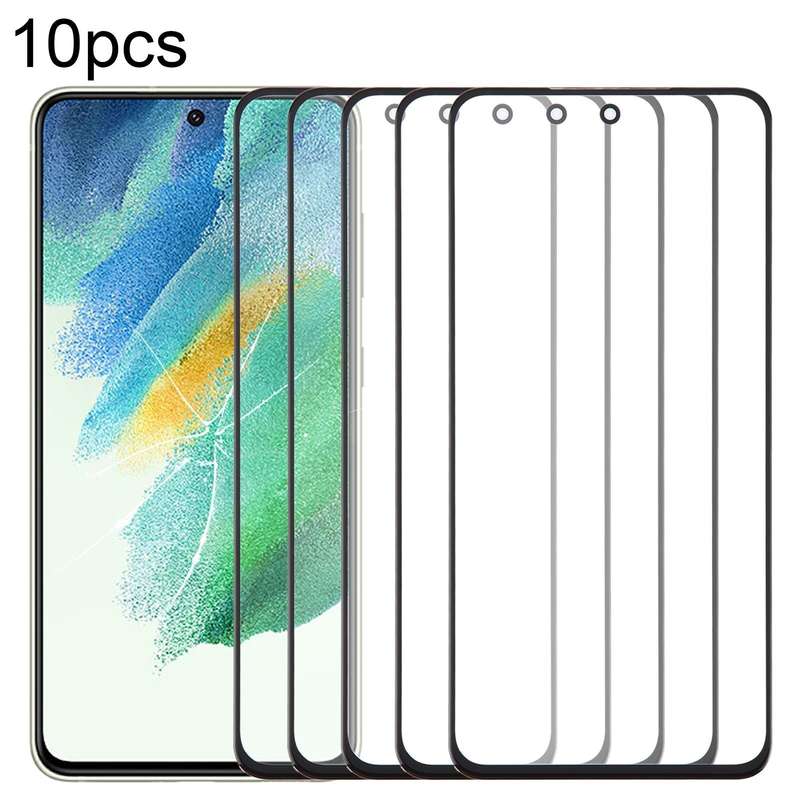 For Samsung Galaxy S21 FE SM-G990B 10pcs Front Screen Outer Glass Lens with OCA Optically Clear A...
