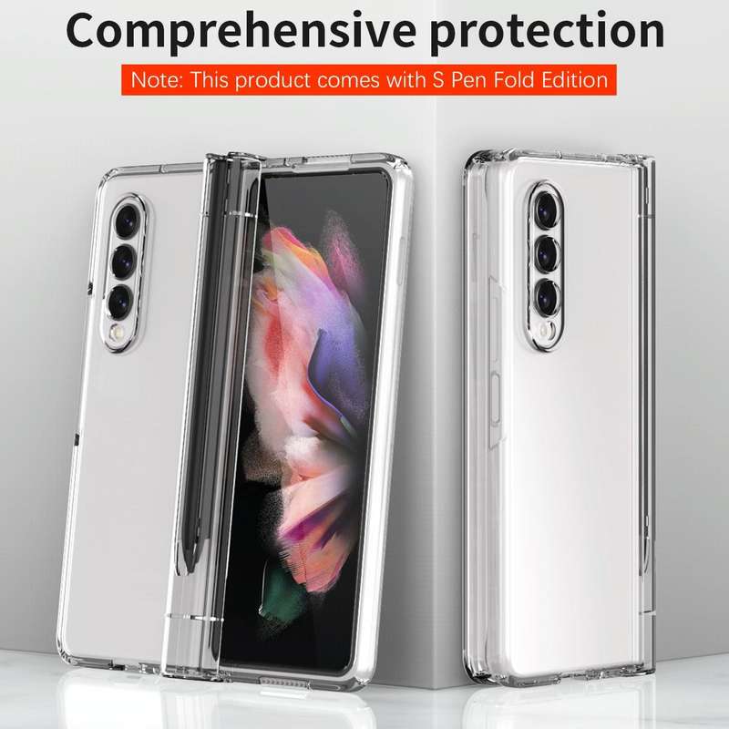 For Samsung Galaxy Z Fold3 5G Macaron Hinge Phone Case with Stylus Pen Fold Edition & Protective ...