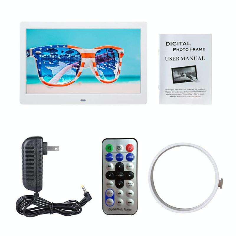 DPF-106 10.1 inch Digital Photo Frame LED Video Advertising Machine, Plug:EU Plug(White)