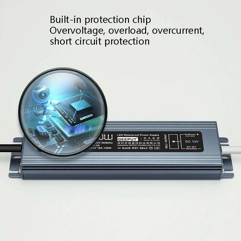 GEEPUT 220V Turn 12V LED Waterproof Power Supply Transformer, Model: 50A 600W