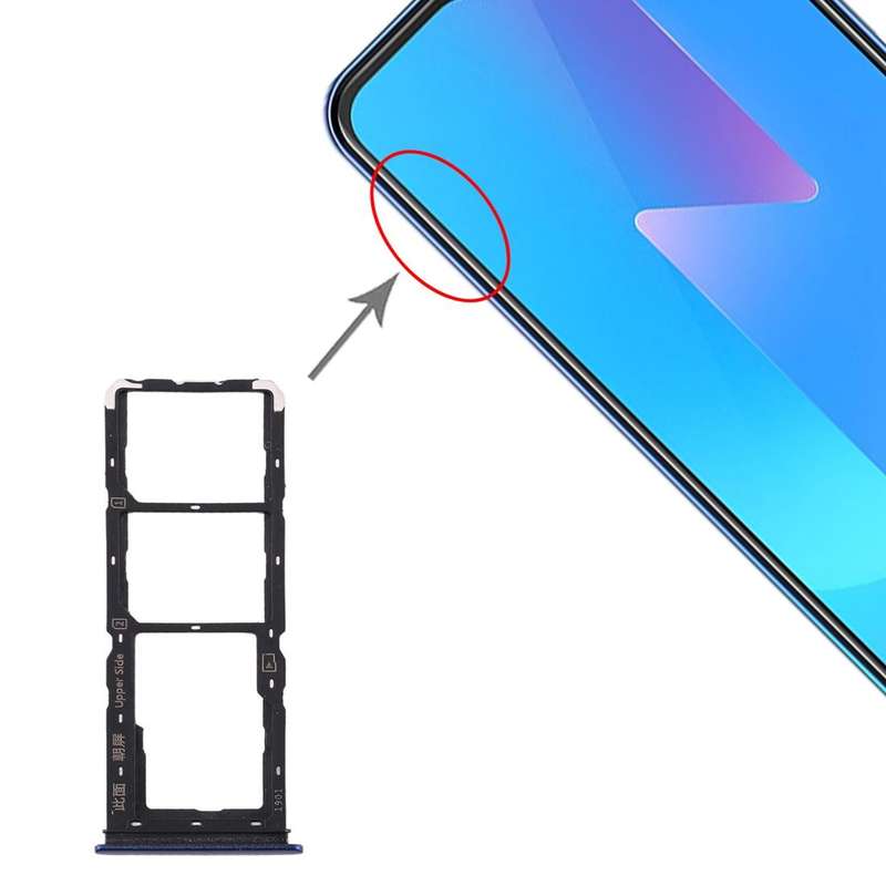 For Vivo U3x / U10 SIM Card Tray + SIM Card Tray + Micro SD Card Tray (Blue)