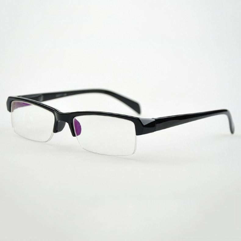 Women Men Half Frame Myopia Glasses HD AC Green Film Lens Myopia Eyeglasses(-1.00D)