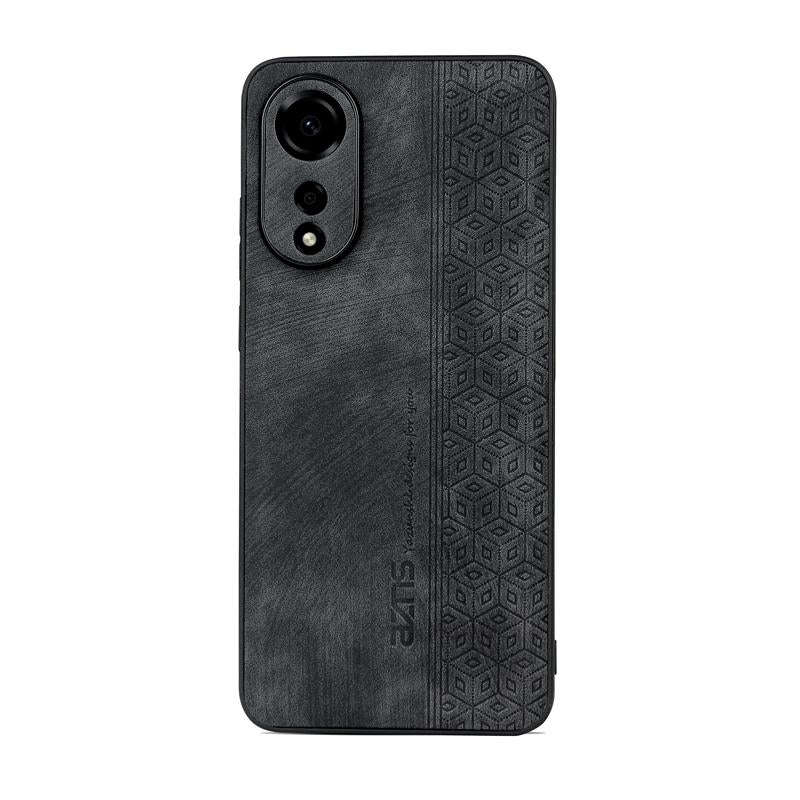 For OPPO A78 4G AZNS 3D Embossed Skin Feel Phone Case(Black)