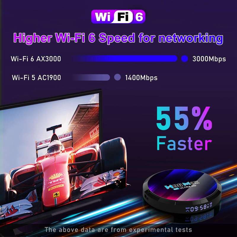 H96 Max 8K Ultra HD Smart TV Box Android 13.0 Media Player with Remote Control, RK3528 Quad-Core,...
