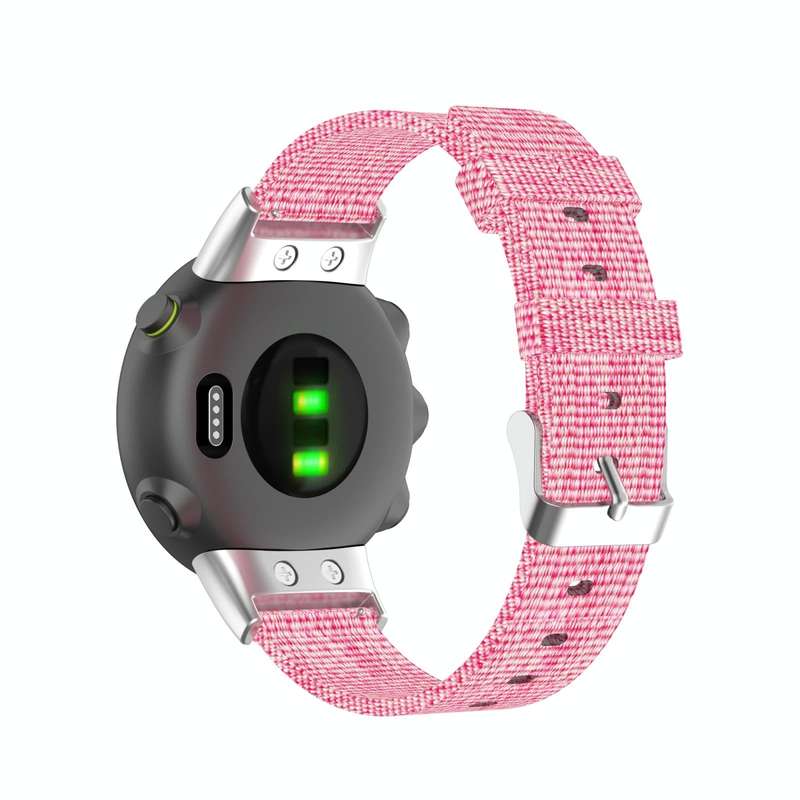 For Garmin Forerunner 45 / 45S / Swim 2 Universal Nylon Canvas Watch Band(Pink)