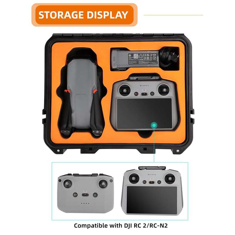 For DJI Air 3 Sunnylife Safety Carrying Case Large Capacity Waterproof Shock-proof Hard Travel Ca...