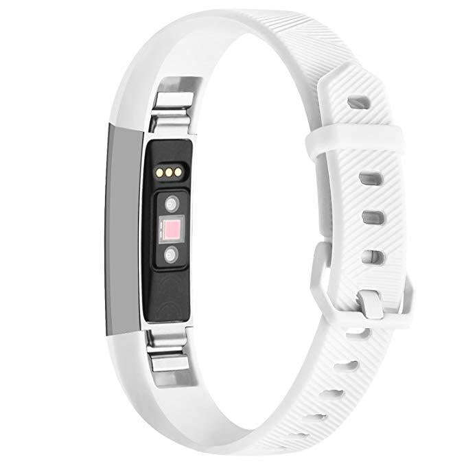 Solid Color Silicone Watch Band for FITBIT Alta / HR(White)